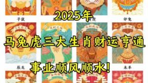 2025年，虎、兔、马三大生肖运势逆势飞扬，事业蒸蒸日上，财富源源不断！