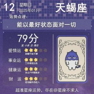 日运：十二星座2025年1月12日运势预测