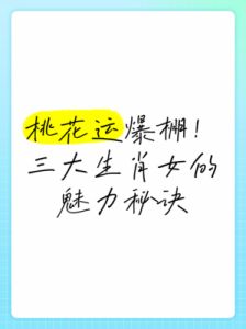 天生富贵命！这三大生肖女不仅容貌出众，具备绝佳魅力和高超智商，桃花运更是旺盛无比！