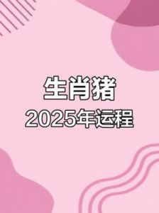 属猪人2025年的运势和运程