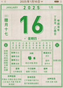 今日黄历运势：2025年1月28日的吉日探秘