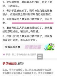 女人梦见蛇咬手是吉兆：象征变化与机遇的解读